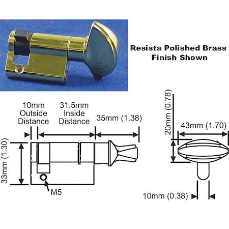 Strybuc 90dg THUMBTURN W/CRESCENT KNOB 850-3141837